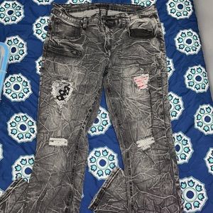 Slim straight B&W jeans 34W/32L